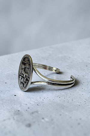 WESTERN ETCHED RUNNING HORSE CUFF BRACELET