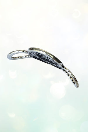 WESTERN BURNISHED SILVER OVAL CONCHO SCARF CHARM