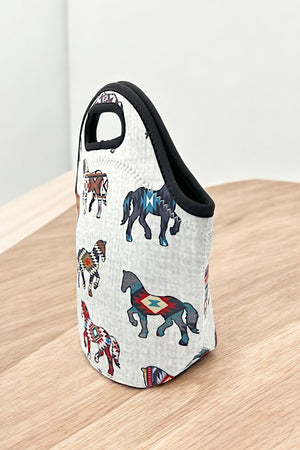 Navajo Horse Print Insulated Lunch Bag