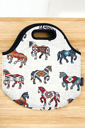 Navajo Horse Print Insulated Lunch Bag