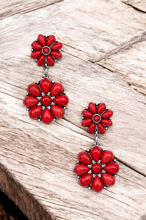 FLORAL GEMSTONE CLIP ON EARRING