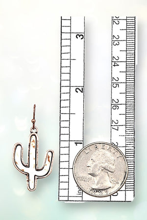 WESTERN GEMSTONE CACTUS DANGLE EARRING