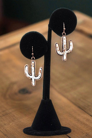 WESTERN GEMSTONE CACTUS DANGLE EARRING