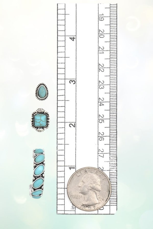 FRAMED GEM POST HOOP EARRING SET