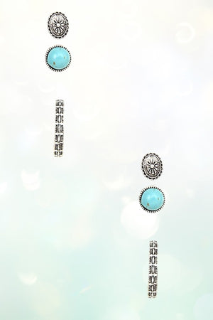 ETCHED GEM DETAIL HOOP EARRING SET