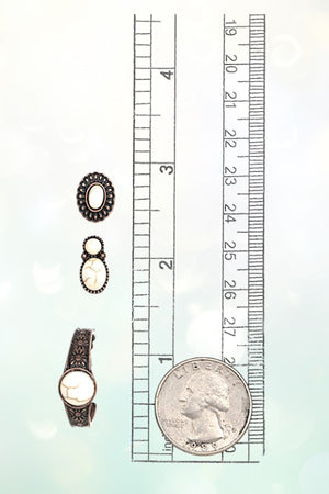 GEM PAVE ETCHED POST HOOP EARRING SET