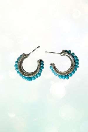 WESTERN TQ DESIGN STUD MINI HOOP EARRING SET