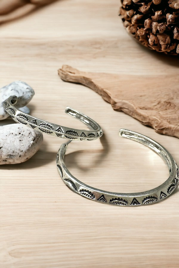 Western Engraved Hoop Earring