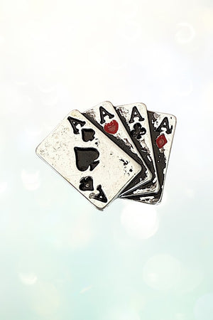 FOUR OF ACES PLAYING CARDS STUD EARRING