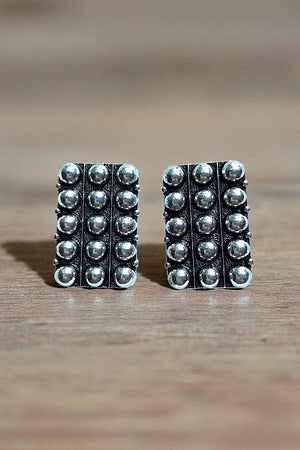 WESTERN RECTANGLE BUBBLE POST EARRING