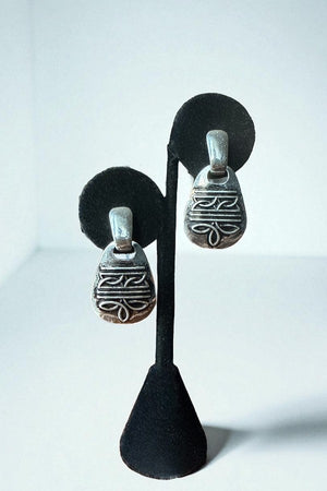 WESTERN BOOT STITCH ECHED METAL DROP EARRING