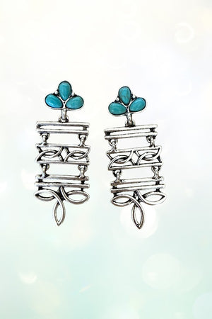 WESTERN 3 TIER BOOT STITCH DANGLE EARRING