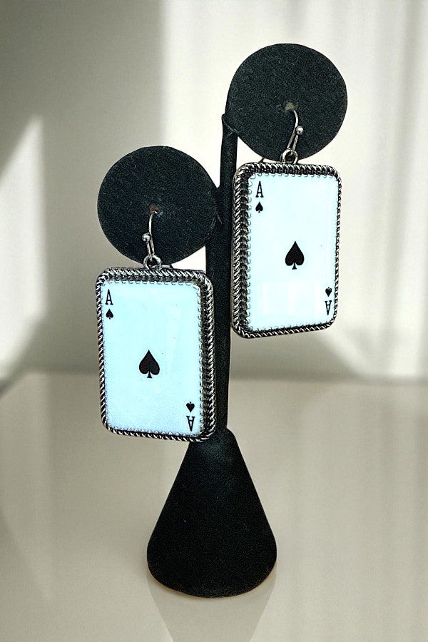 ACE OF SPADES DANGLE EARRING