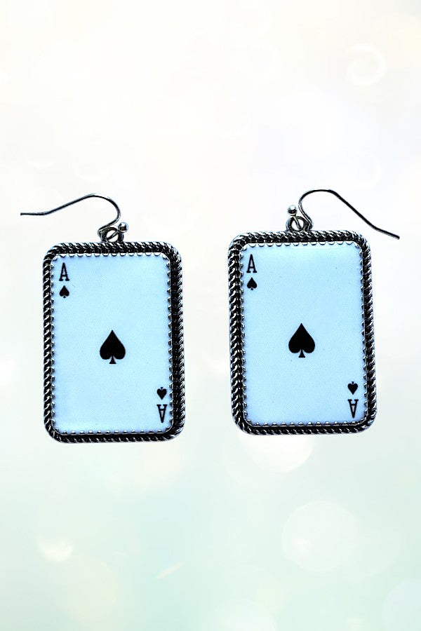 ACE OF SPADES DANGLE EARRING