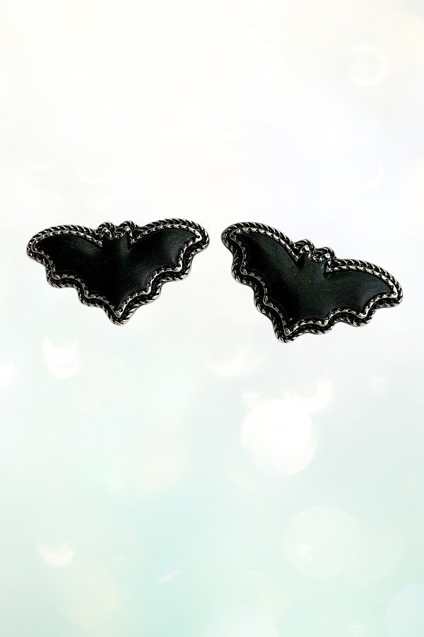 BLACK BAT POST EARRING