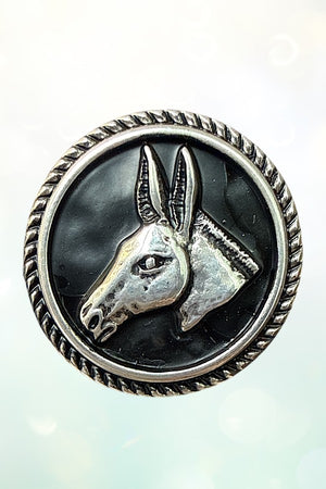 WESTERN DONKEY HEAD PORTRAIT ROUND POST EARRING