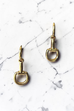 WESTERN SNAFFLE BIT DANGLE SMALL HOOP EARRING