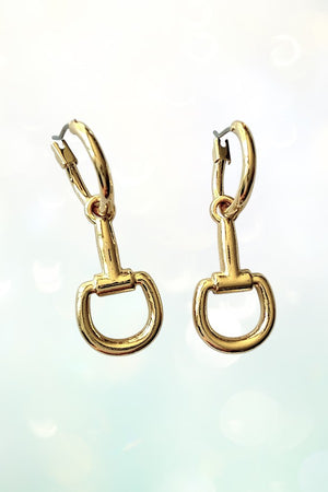 WESTERN SNAFFLE BIT DANGLE SMALL HOOP EARRING
