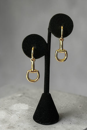 WESTERN SNAFFLE BIT DANGLE SMALL HOOP EARRING