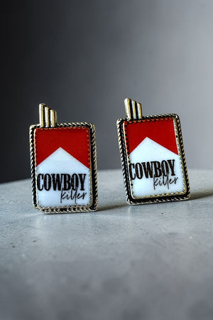 WESTERN COWBOY KILLER & PUNCHY 3 POST EARRING SET