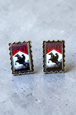 WESTERN COWBOY KILLER & PUNCHY 3 POST EARRING SET