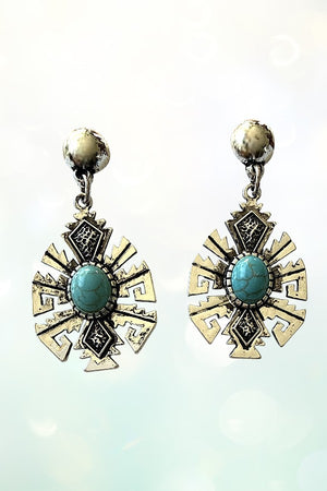 TQ ACCENT TRIBAL CONCHO DANGLE EARRING