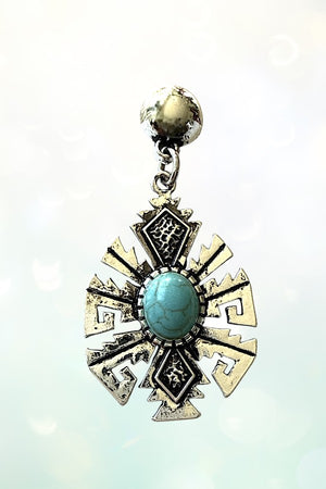 TQ ACCENT TRIBAL CONCHO DANGLE EARRING