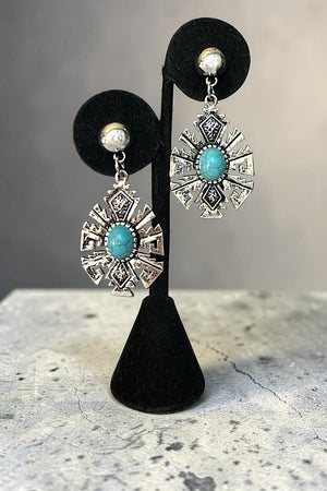 TQ ACCENT TRIBAL CONCHO DANGLE EARRING