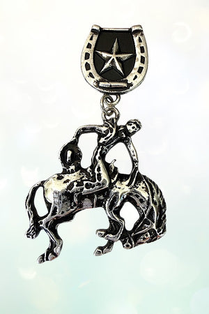 WESTERN COWBOY HORSE RIDING DANGLE EARRING