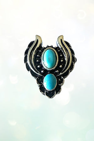 WESTERN TQ GEM CONCHO STUD EARRING
