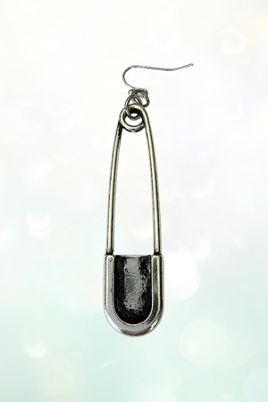 WESTERN COWBOY SAFETY PIN DANGLE EARRING