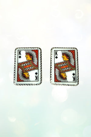 WESTERN POKER CARD POST STUD EARRING 3 PAIR SET
