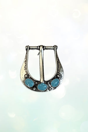 WESTERN TQ GEM ACCENT BELT BUCKLE POST EARRING