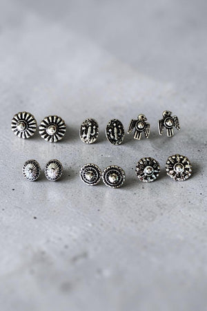 WESTERN DESIGN MULTI PAIR STUD EARRING SET