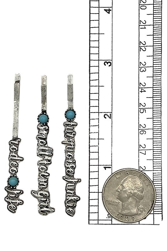 Mix Western Turquoise Gem Accdent Hair Pin Set