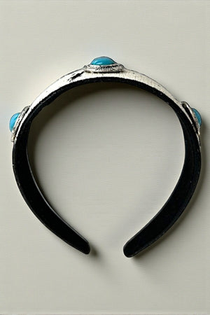 WESTERN TQ GEM CONCHO COWHIDE HEADBAND