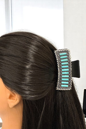 WESTERN TQ GEM ACCENT ETCHED METAL HAIR CLAW