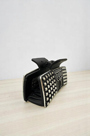 WESTERN BOOT STITCH BUBBLE METAL PLATE HAIR CLAW