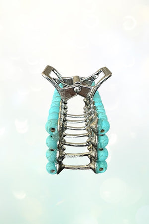 WESTERN NAVAJO PEARL BEAD RECTANGULAR HAIR CLAW