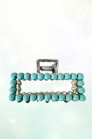 WESTERN NAVAJO PEARL BEAD RECTANGULAR HAIR CLAW