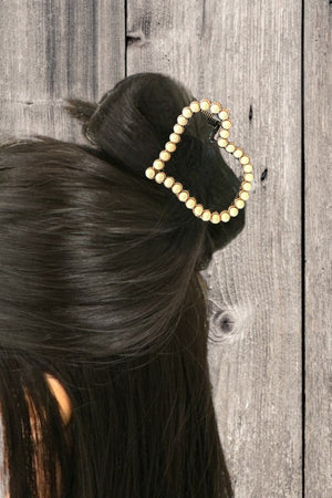 WESTERN BUBBLE HEART OUTLINE HAIR CLAW