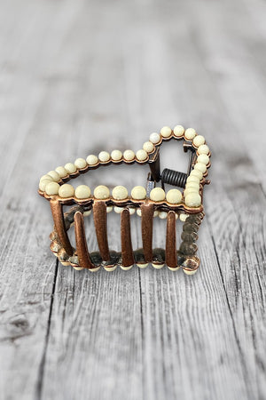 WESTERN BUBBLE HEART OUTLINE HAIR CLAW