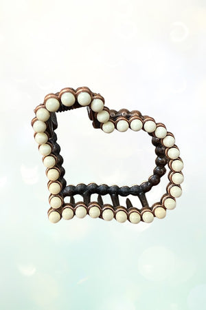 WESTERN BUBBLE HEART OUTLINE HAIR CLAW