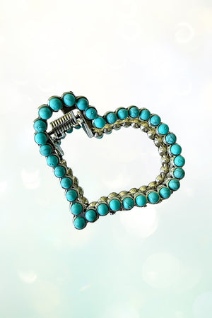 WESTERN BUBBLE HEART OUTLINE HAIR CLAW