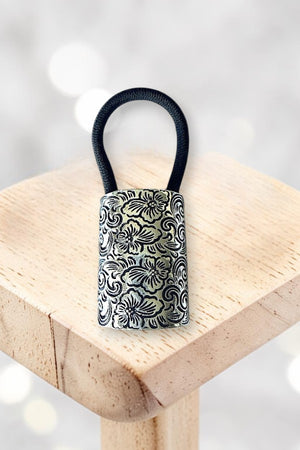 WESTERN FLORAL ETCHED HAIR CUFF TIE