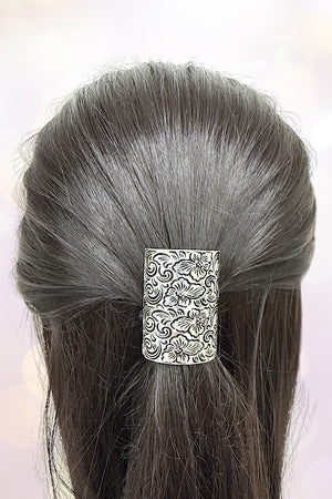 WESTERN FLORAL ETCHED HAIR CUFF TIE