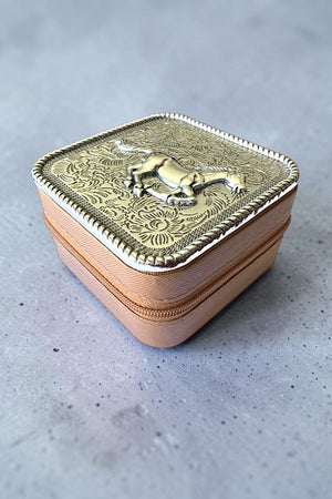 RUNNING HORSE DESIGN ETCHED JEWELRY BOX