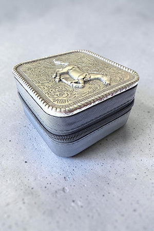 RUNNING HORSE DESIGN ETCHED JEWELRY BOX
