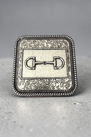 SNAFFLE BIT DESIGN ETCHED PLATE JEWELRY BOX