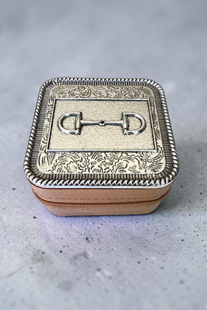 SNAFFLE BIT DESIGN ETCHED PLATE JEWELRY BOX